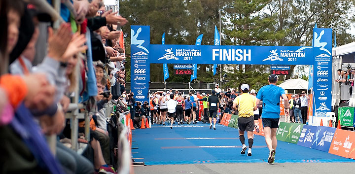 Finish line at 2011 Gold Coast Marathon