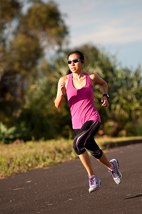 Female runner preparing for half marathon