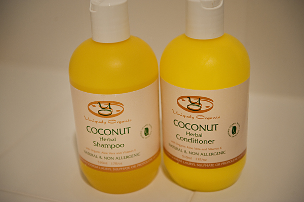 Uniquely Organic Coconut shampoo and conditioner